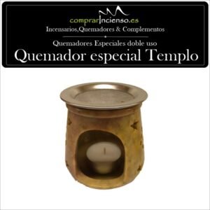 Quemador Especial Pentaculo De Esteatita Negro con Tamizadore